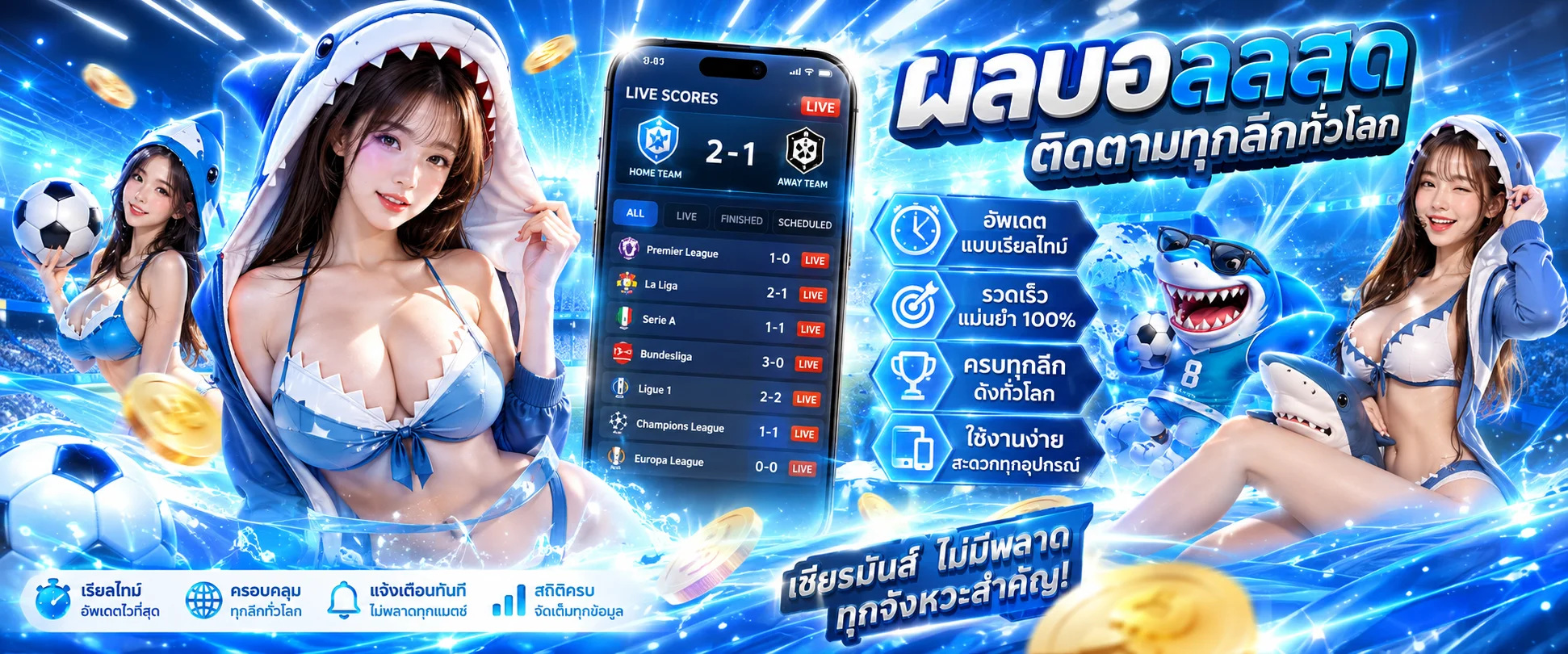 ผลบอลสด TGASHARK อัปเดตทุกลีกดังนาทีต่อนาที